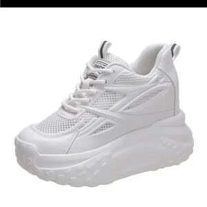 Sneakers platform 10cm 4 inch white